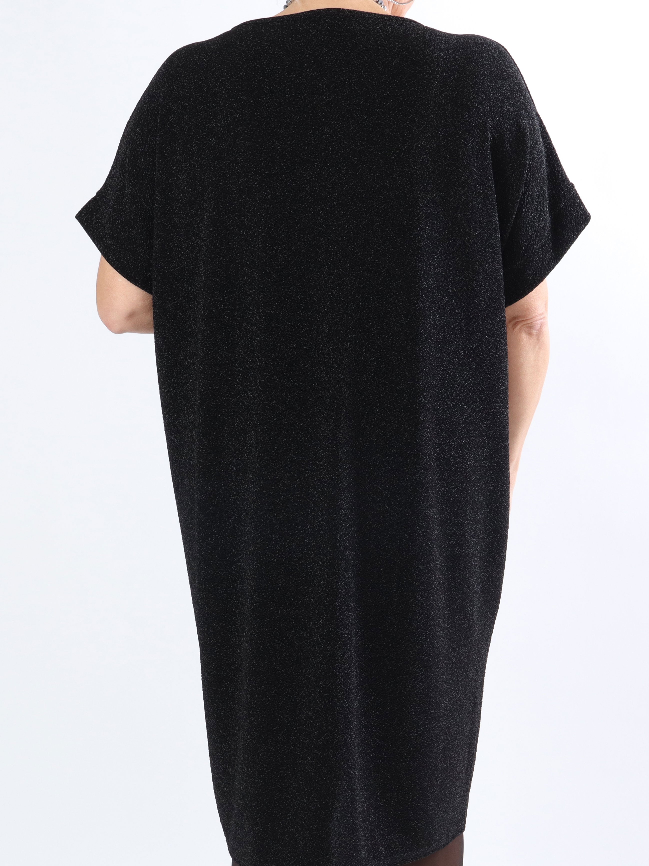 Paloma - Plus size tunikakjole med glimmer og v-hals